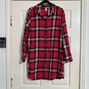 Victoria's Secret Red Plaid Nightshirt
